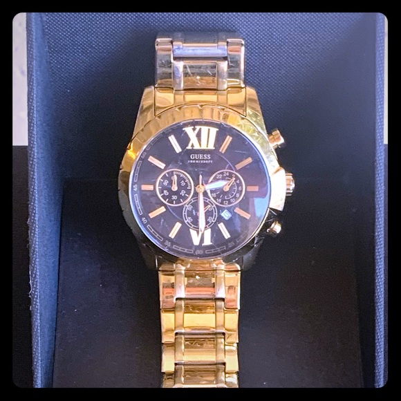Guess Gold Watch | BLK Face | Heavy Weight | Used - Picture 1 of 5